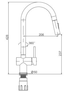 Смеситель для кухни Splenka S204.49.03 с выдвижным изливом золотой сатин